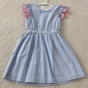 CrewCuts Blue and White Striped Kids Dress